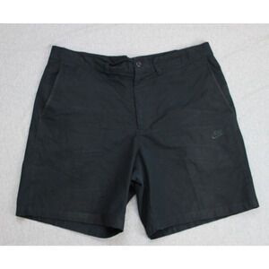 Nike Shorts Mens 36 Black 100% Cotton Chino Flat Front Casual 8" Inseam